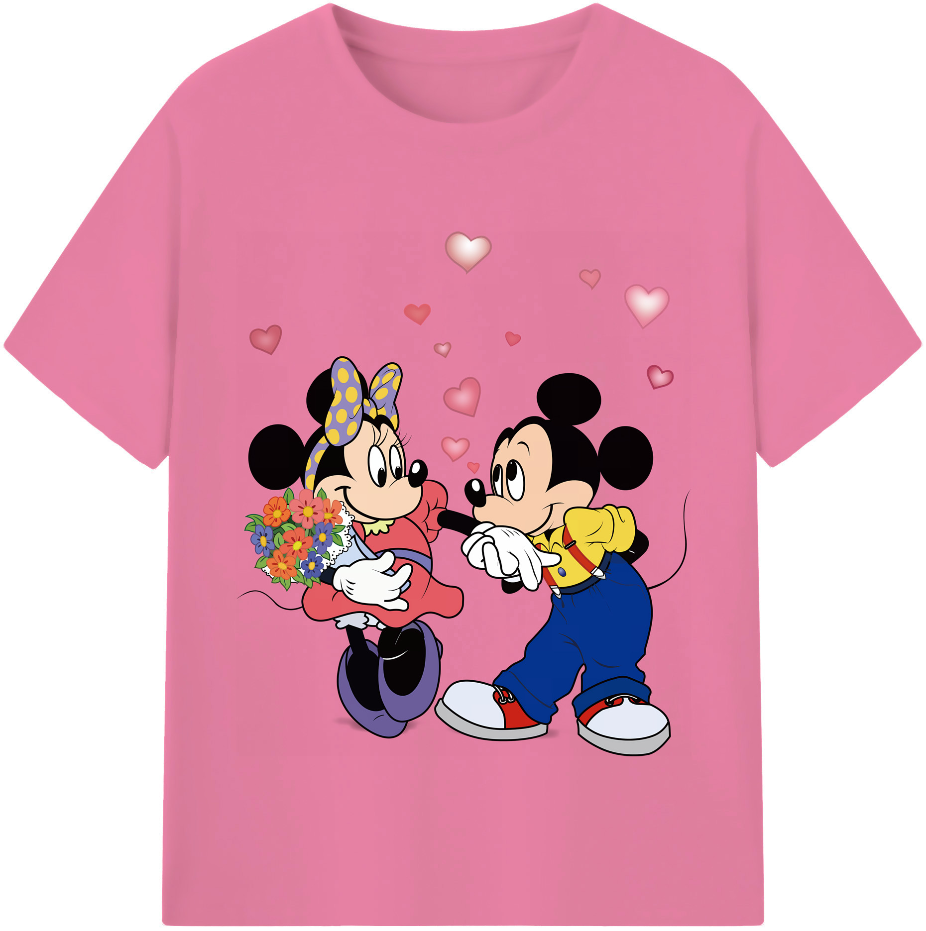 （画像用） ミッキーマウス Mickey Mouse 綿100％半袖Tシャツ（フロントプリント）